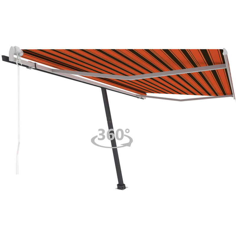 

Toldo de pie automático naranja y marrón 450x300 cm