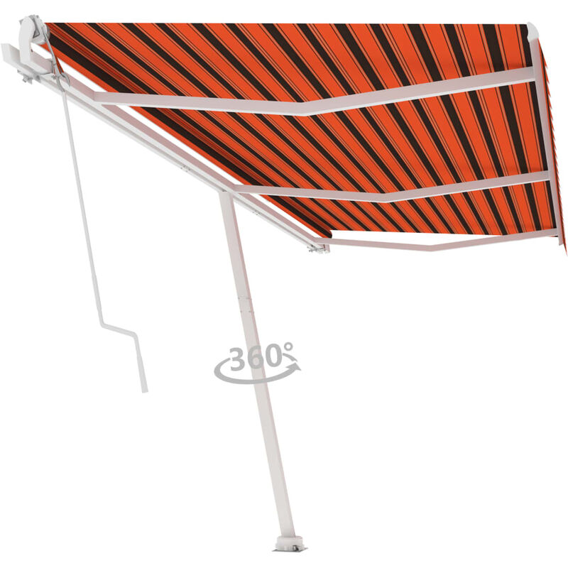 

Toldo de pie automático naranja y marrón 600x300 cm