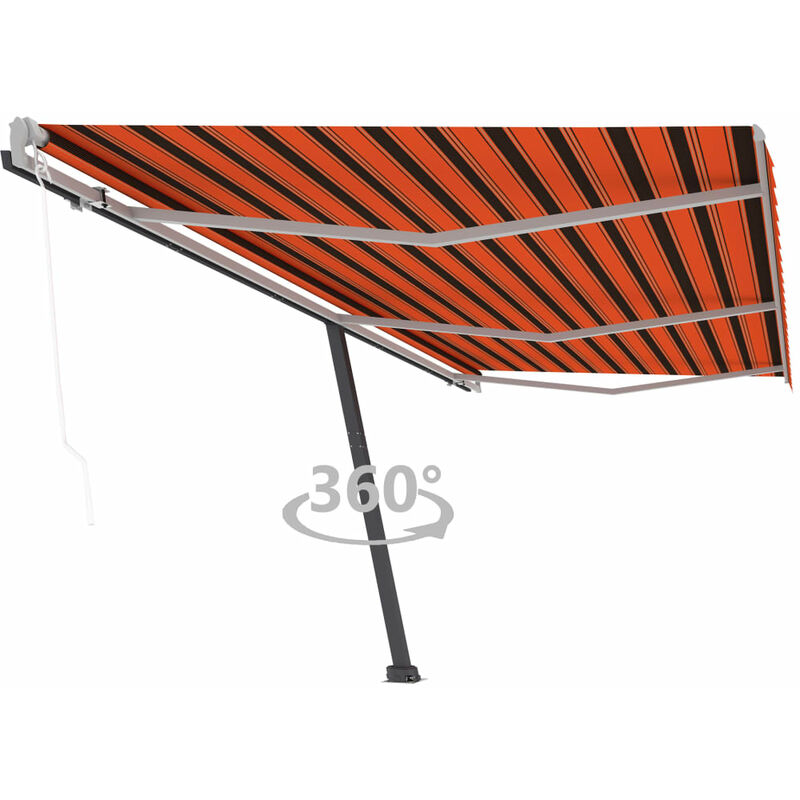 

Toldo de pie automático naranja y marrón 600x300 cm