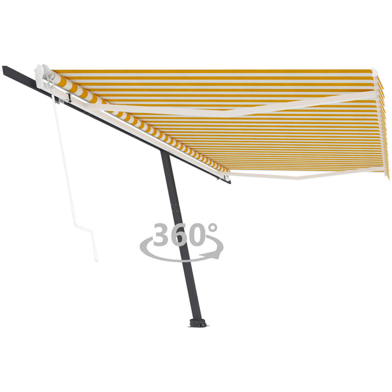 

Asupermall - Toldo de pie autom¨¢tico amarillo y blanco 500x300 cm