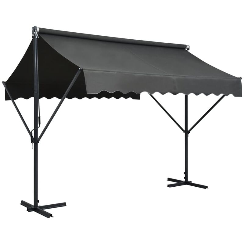 

Toldo de pie independiente gris antracita 300x300 cm - Gris