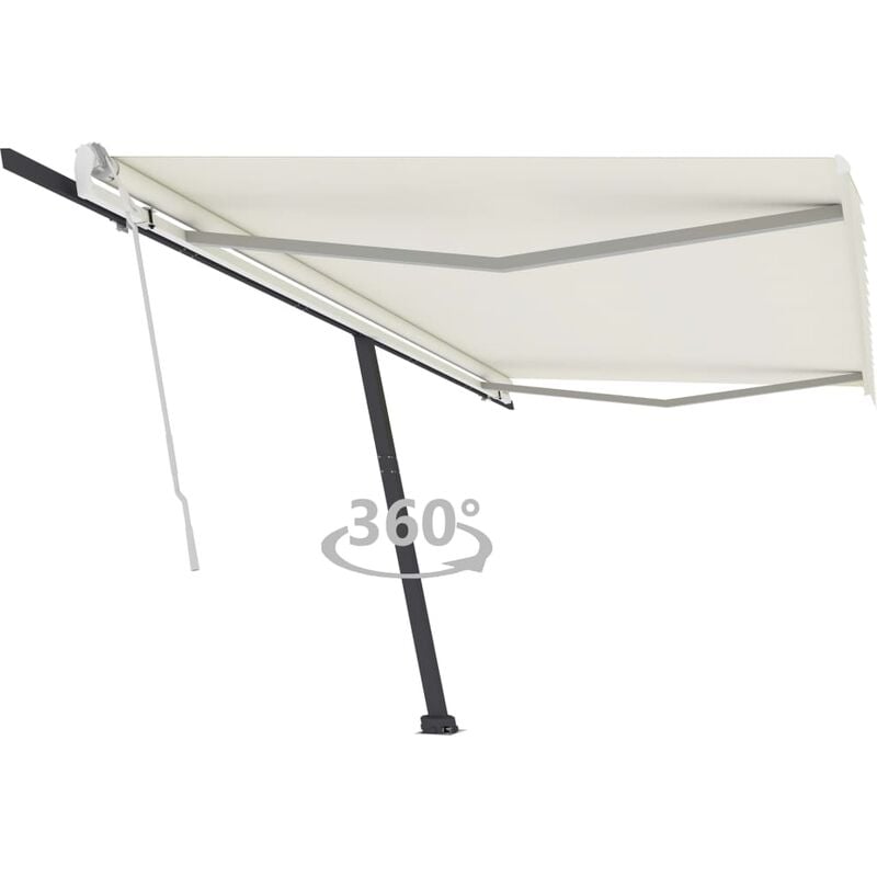 

Toldo de pie manual retráctil color crema 500x350 cm