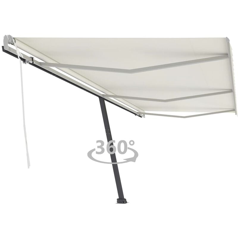 

Toldo de pie manual retráctil color crema 600x300 cm