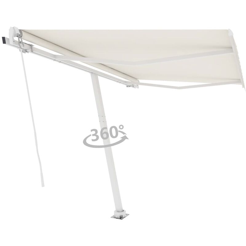 

Toldo de pie manual retráctil crema 300x250 cm