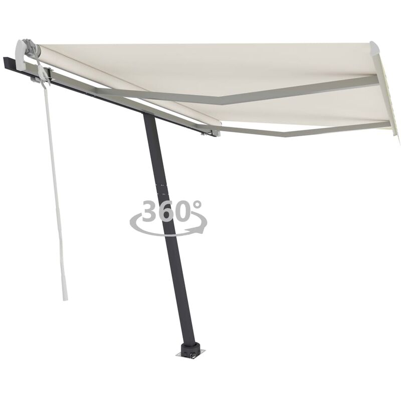 

Toldo de pie manual retráctil crema 300x250 cm