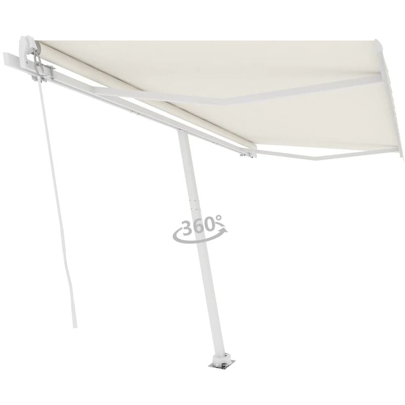 

Toldo de pie manual retráctil crema 400x300 cm