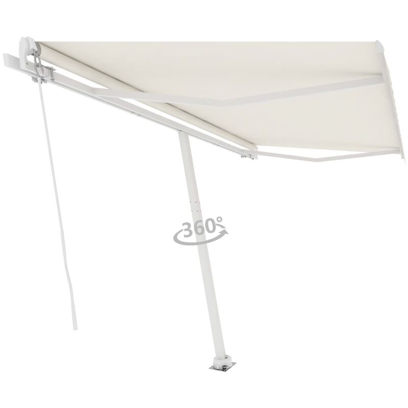 

Toldo de pie manual retráctil crema 400x350 cm