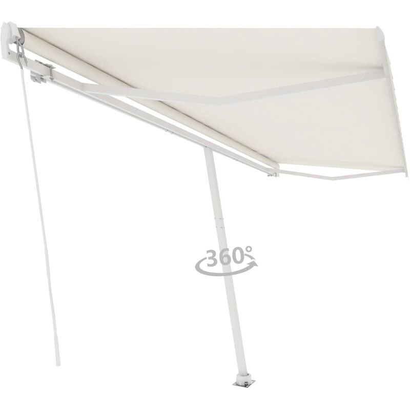 

Toldo de pie manual retráctil crema 500x300 cm