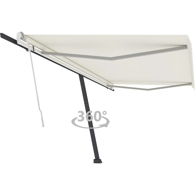 

Toldo de pie manual retráctil crema 500x300 cm
