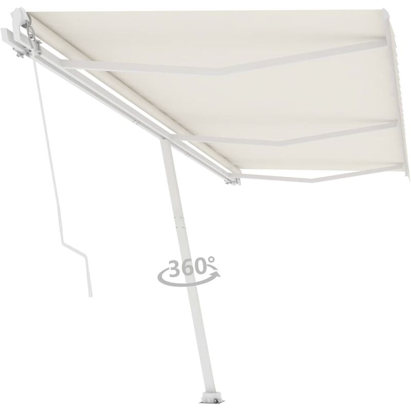 

Toldo de pie manual retráctil crema 600x300 cm