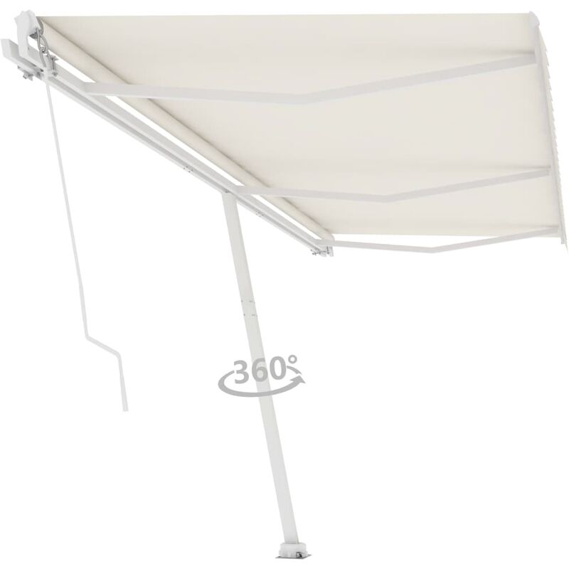 

Toldo de pie manual retráctil crema 600x350 cm