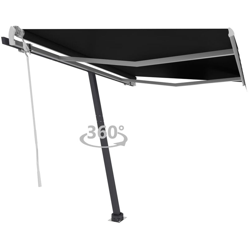 

Toldo de pie manual retráctil gris antracita 350x250 cm