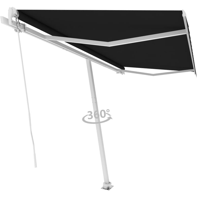 

Toldo de pie manual retráctil gris antracita 400x350 cm