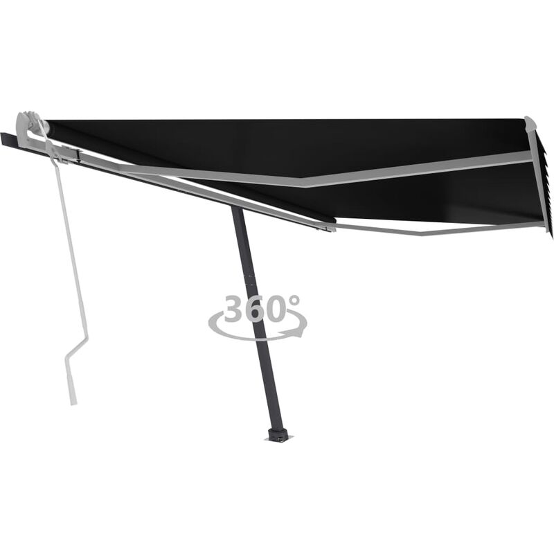 

Toldo de pie manual retráctil gris antracita 400x350 cm