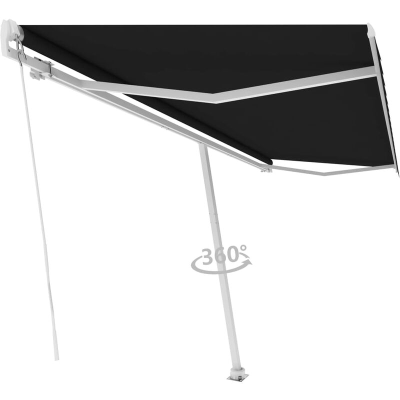 

Toldo de pie manual retráctil gris antracita 500x300 cm