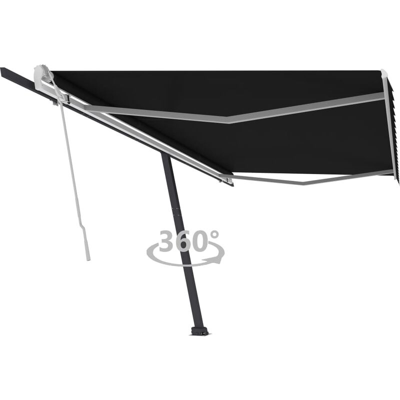 

Toldo de pie manual retráctil gris antracita 500x350 cm