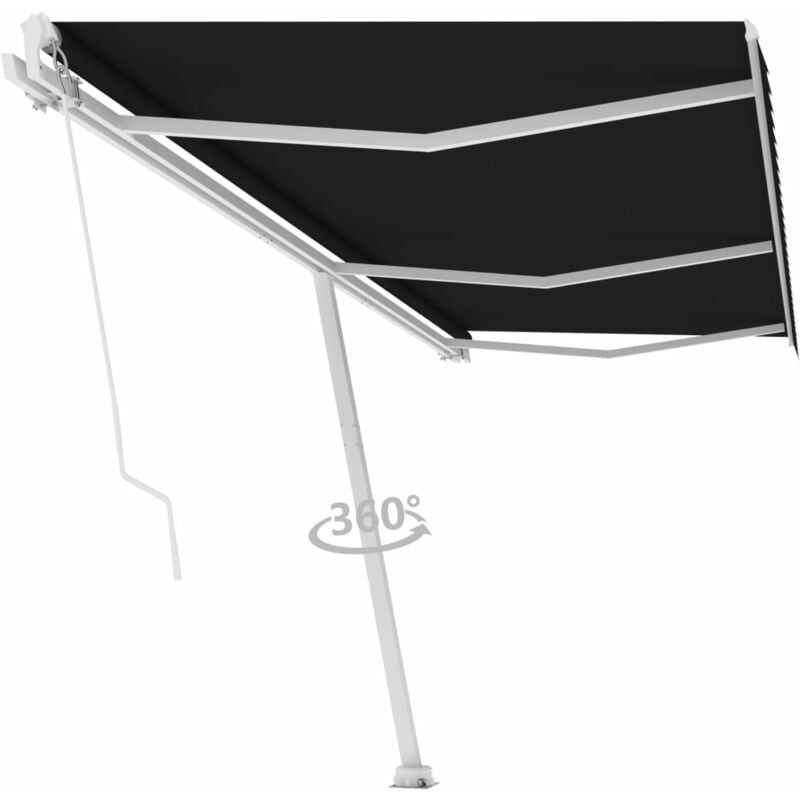

Toldo de pie manual retráctil gris antracita 600x300 cm