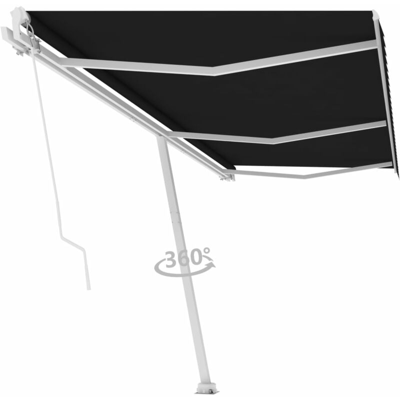 

Toldo de pie manual retráctil gris antracita 600x350 cm