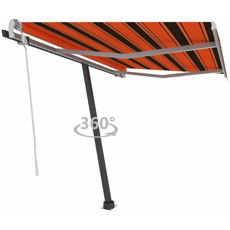 

Toldo de pie manual retractil naranja y marron 300x250 cm
