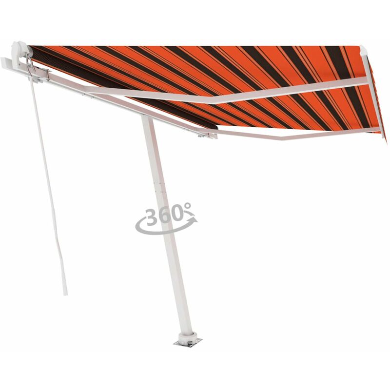 

Toldo de pie manual retractil naranja y marron 350x250 cm