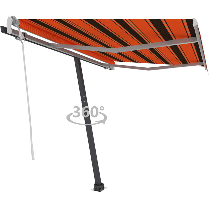 

Toldo de pie manual retractil naranja y marron 350x250 cm