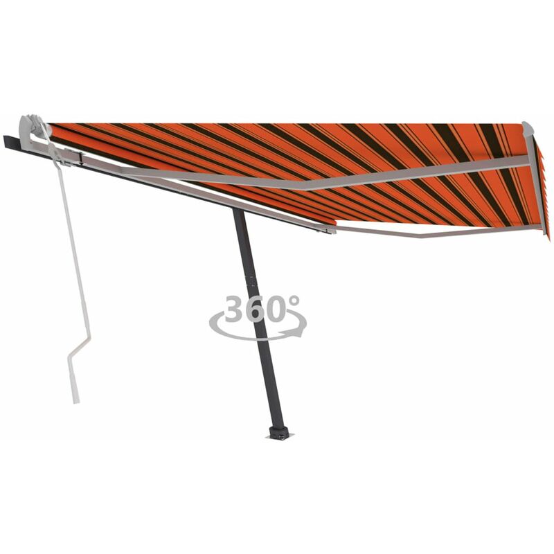 

Toldo de pie manual retractil naranja y marron 450x300 cm