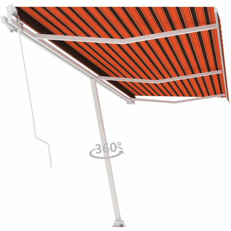 

Toldo de pie manual retractil naranja y marron 600x300 cm