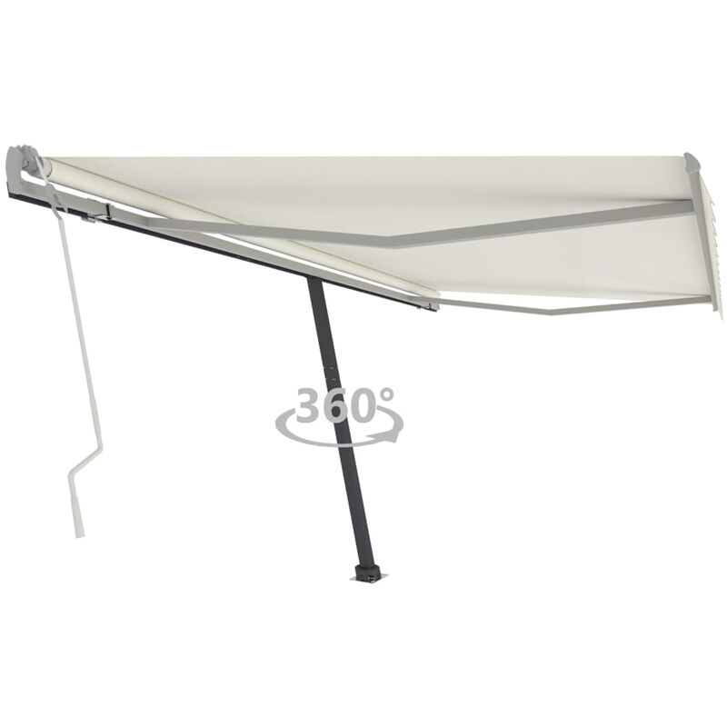 

Toldo de pie manual retr¨¢ctil color crema 400x350 cm