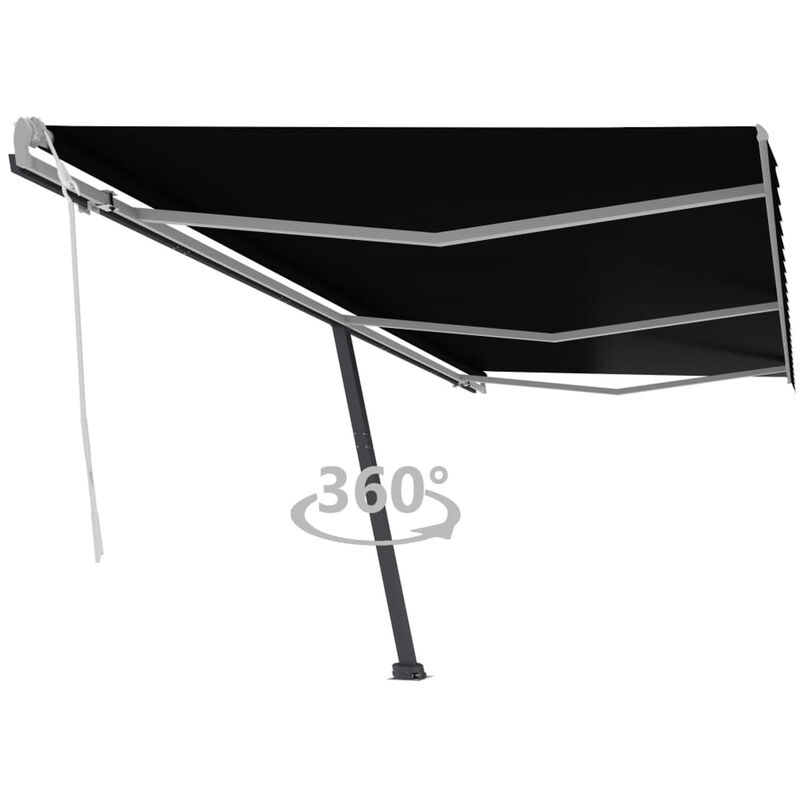 

Toldo de pie manual retr¨¢ctil gris antracita 600x350 cm