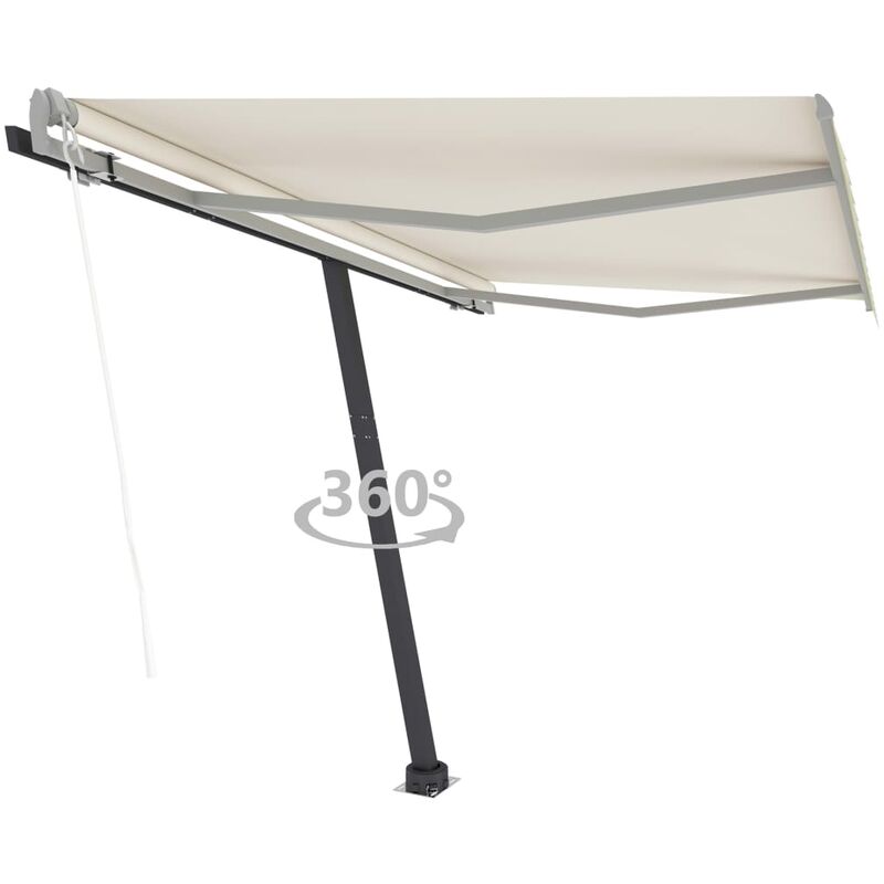 

Toldo de pie retráctil automático crema 350x250 cm