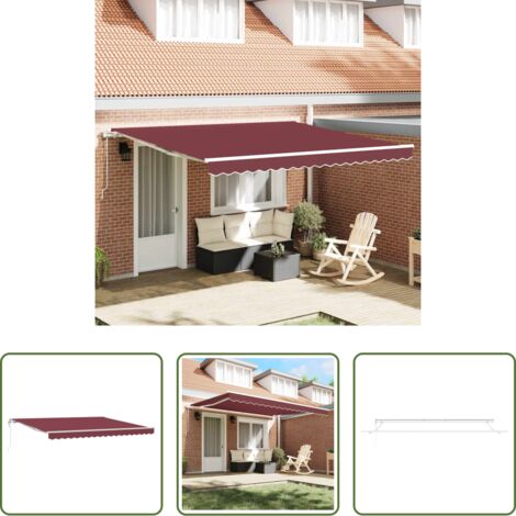 Toldo de pie -  Toldo retráctil automático burdeos 400x300 cm