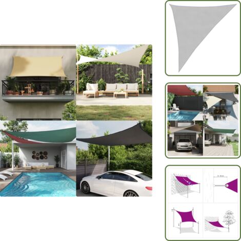 Toldo de piscina - vidaXL Toldo de vela poliéster oxford 100% gris claro 3x4x5 m - Toldo de playa
