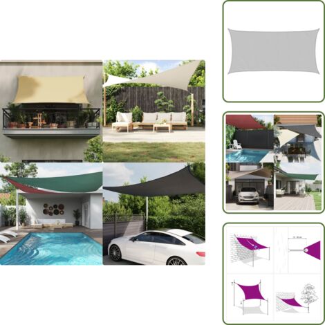 Toldo de piscina - vidaXL Toldo de vela poliéster oxford 100% gris claro 4x2 m - Toldo de patio