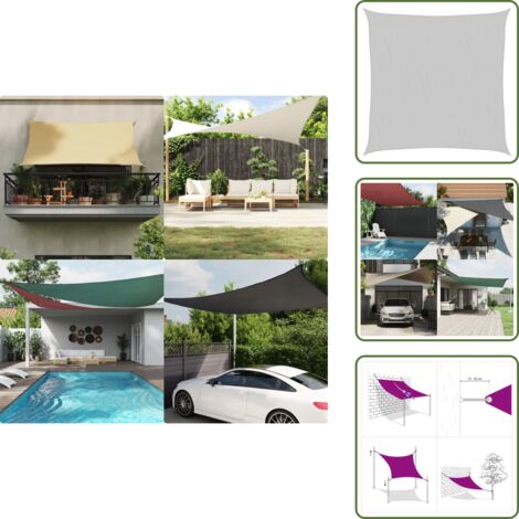 Toldo de piscina - vidaXL Toldo de vela poliéster oxford 100% gris claro 4x4 m - Toldo de patio