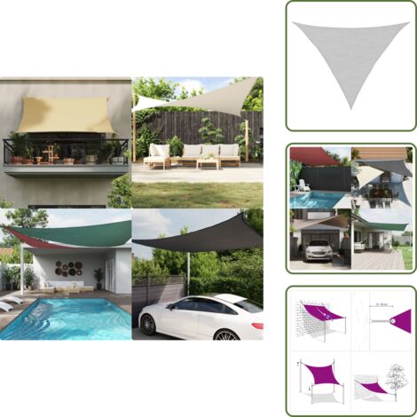 Toldo de piscina - vidaXL Toldo de vela poliéster oxford 100% gris claro 5x5x6 m - Toldo de patio