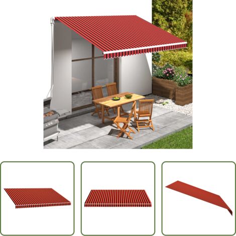 Toldo de poliéster -  Toldo de lona naranja y marrón 450x300 cm