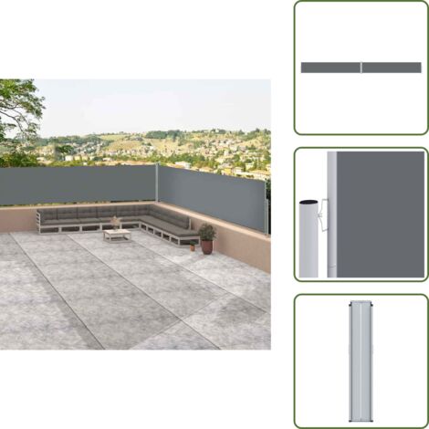 Toldo de privacidad - vidaXL Toldo lateral retráctil antracita 117x1200 cm - Toldo de jardín con pantalla