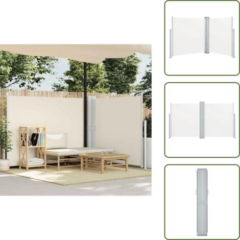 Toldo de privacidad - vidaXL Toldo lateral retráctil color crema 140x600 cm - Toldo de crema