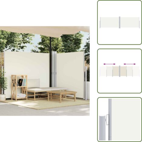 Toldo de privacidad - vidaXL Toldo lateral retráctil color crema 180x600 cm - Toldo de crema