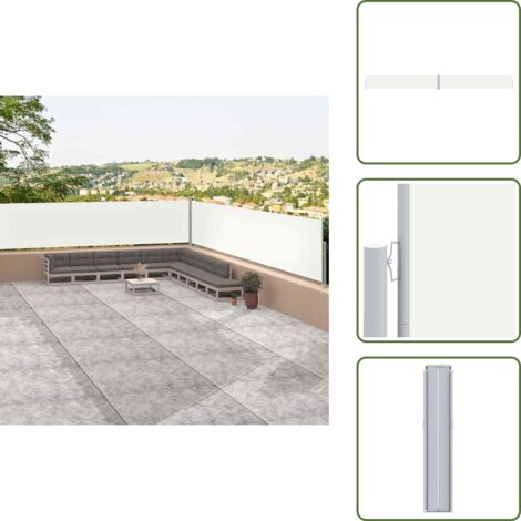 Toldo de privacidad - vidaXL Toldo lateral retráctil crema 117x1200 cm - Toldo de poliéster