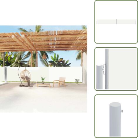 Toldo de privacidad - vidaXL Toldo lateral retráctil crema 160x1200 cm - Toldo de poliéster