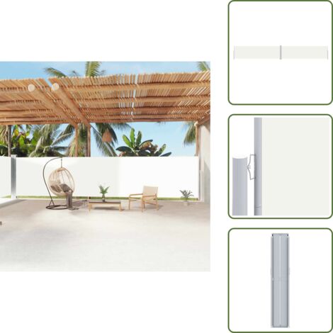 Toldo de privacidad - vidaXL Toldo lateral retráctil crema 180x1200 cm - Toldo de jardín con pantalla