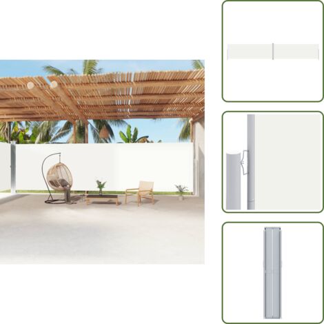 Toldo de privacidad - vidaXL Toldo lateral retráctil crema 220x1200 cm - Toldo de poliéster