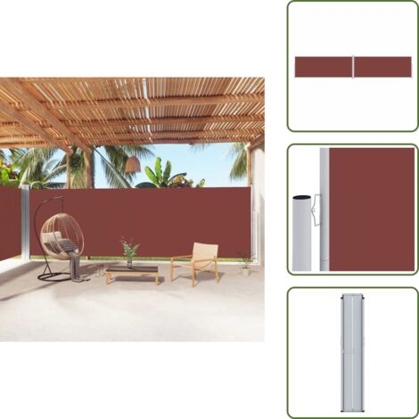 Toldo de privacidad - vidaXL Toldo lateral retráctil marrón 200x1000 cm - Toldo automático