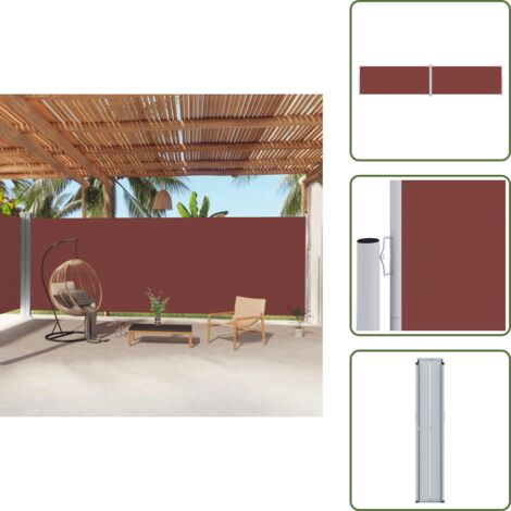 Toldo de privacidad - vidaXL Toldo lateral retráctil marrón 220x1000 cm - Toldo automático