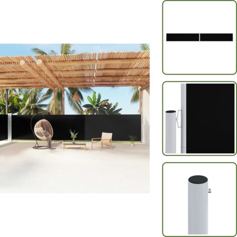 Toldo de privacidad - vidaXL Toldo lateral retráctil negro 160x1200 cm - Toldo automático