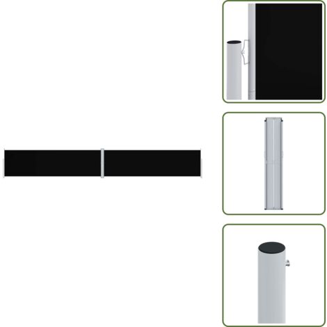 Toldo de privacidad - vidaXL Toldo lateral retráctil negro 180x1200 cm - Toldo automático