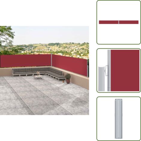 Toldo de privacidad - vidaXL Toldo lateral retráctil rojo 117x1200 cm - Toldo automático