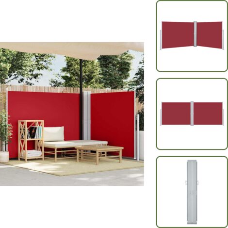 Toldo de privacidad - vidaXL Toldo lateral retráctil rojo 140x1000 cm - Toldo automático