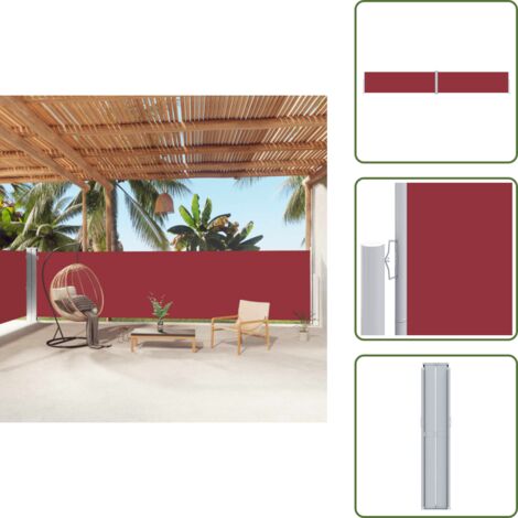 Toldo de privacidad - vidaXL Toldo lateral retráctil rojo 160x1000 cm - Toldo automático